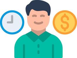 A man with a clock and dollar signs vector