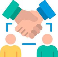 A handshake between two people and a group of people vector
