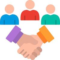 Handshake with people in the background vector