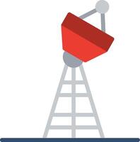 A satellite dish icon with a red bucket vector
