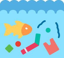 Fish and blocks icon vector