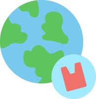 A red bag with a globe and a red arrow vector
