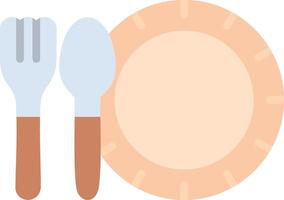 A plate with fork and spoon on it vector