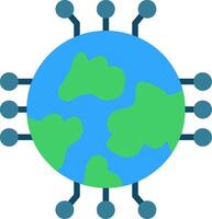 The earth is surrounded by people and connected to each other vector