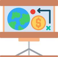 A presentation with a globe and money vector