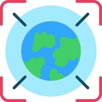 A globe with a red frame around it vector