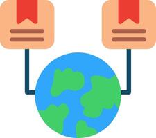 World map with two books and two red ribbons vector