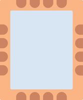 An orange square with a blue border vector
