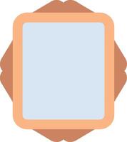 An orange square frame with a blue border vector
