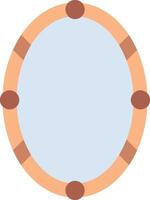 A circular mirror with a blue and brown border vector