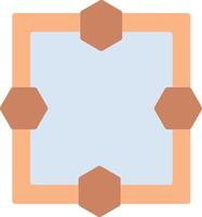 A square with four hexagons on it vector