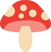 A red mushroom with white dots on it vector