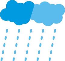 Two blue clouds with rain falling from them vector