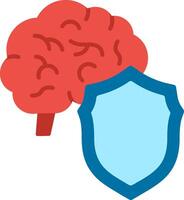 Brain and shield icon illustration vector