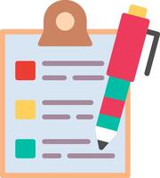 Clipboard with pen and checklists vector