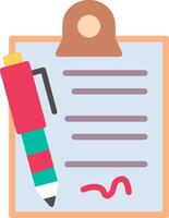 Clipboard with pen and paper vector
