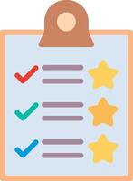 A clipboard with five stars and a check mark vector