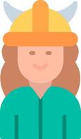 A woman wearing a helmet and holding a hammer vector