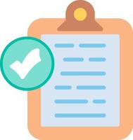 Clipboard with check mark and paper vector