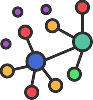 A colorful network of dots on a white background vector