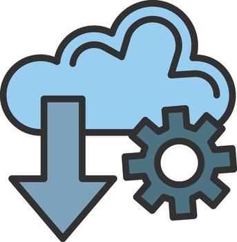 Cloud computing icon with gear and cloud vector