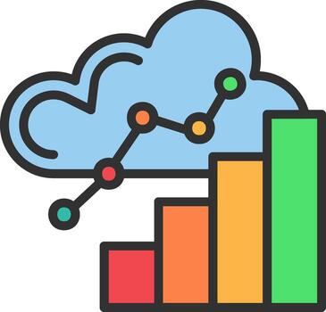 Cloud computing and data visualization vector