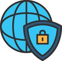World globe with padlock icon vector