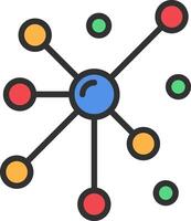 A network icon with colored dots vector