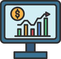 A computer monitor with a dollar sign on it vector