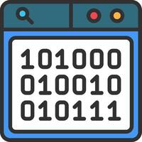 A computer screen with binary numbers vector