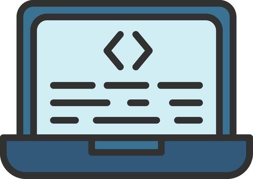 A laptop with a code on it vector