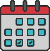 A calendar icon with check marks on it vector