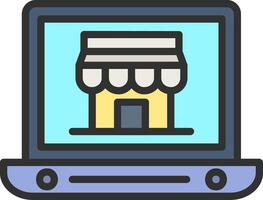 A laptop with a shop on it vector