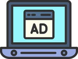 An ad on a laptop screen vector