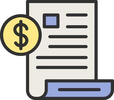 A contract document with a dollar coin icon vector