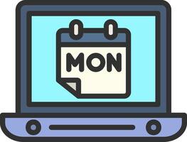 A laptop with the word month on it vector