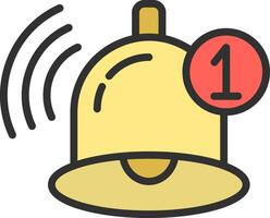 A bell with a red button on it vector