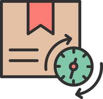 A clock and a package with a red ribbon vector