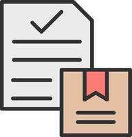 A package with a red ribbon and a document vector