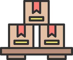A stack of boxes on a pallet icon vector