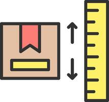 A box with a ruler and a ruler next to it vector