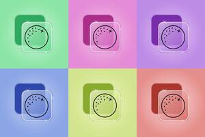 Set of orange icons in different colors vector