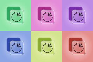 Set of persimmon icons in different colors vector