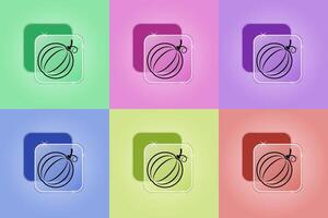 Set of watermelon icons in different colors vector
