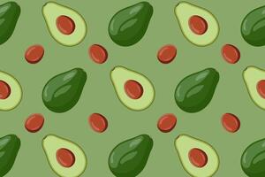 Seamless pattern with avocado vector