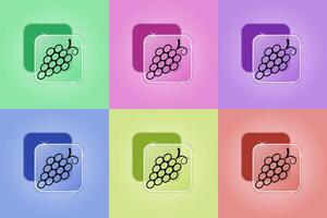 Set of grape icons in different colors vector