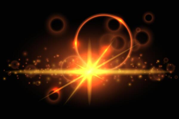 Red cosmic light glowing effect