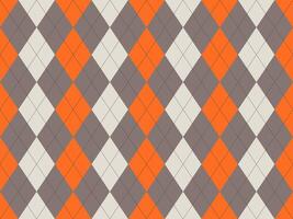 Vibrant argyle pattern in orange, gray, and cream. Perfect for backgrounds, textiles, or web design. Classic yet modern, this geometric design offers a stylish and versatile aesthetic. vector