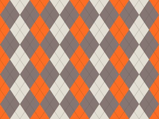 Vibrant argyle pattern in orange, gray, and cream. Perfect for backgrounds, textiles, or web design. Classic yet modern, this geometric design offers a stylish and versatile aesthetic.