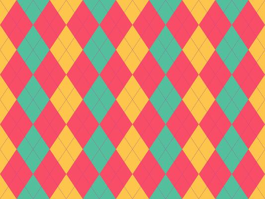 Vibrant argyle pattern in cheerful colors. Perfect for backgrounds, textiles, or playful designs. This geometric texture offers a retro feel with modern appeal.